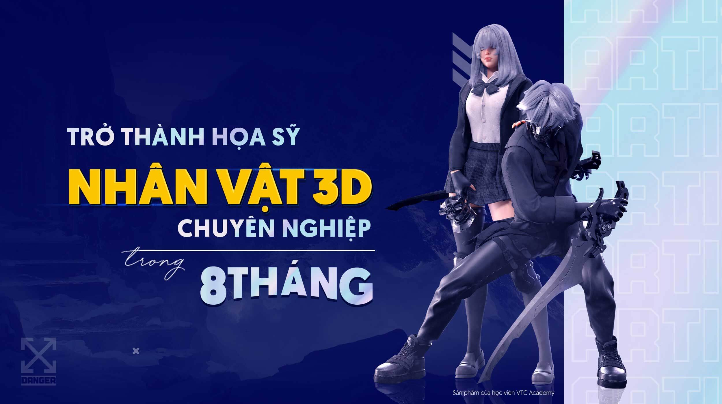 Banner khóa trung Thiết kế nhân vật 3D