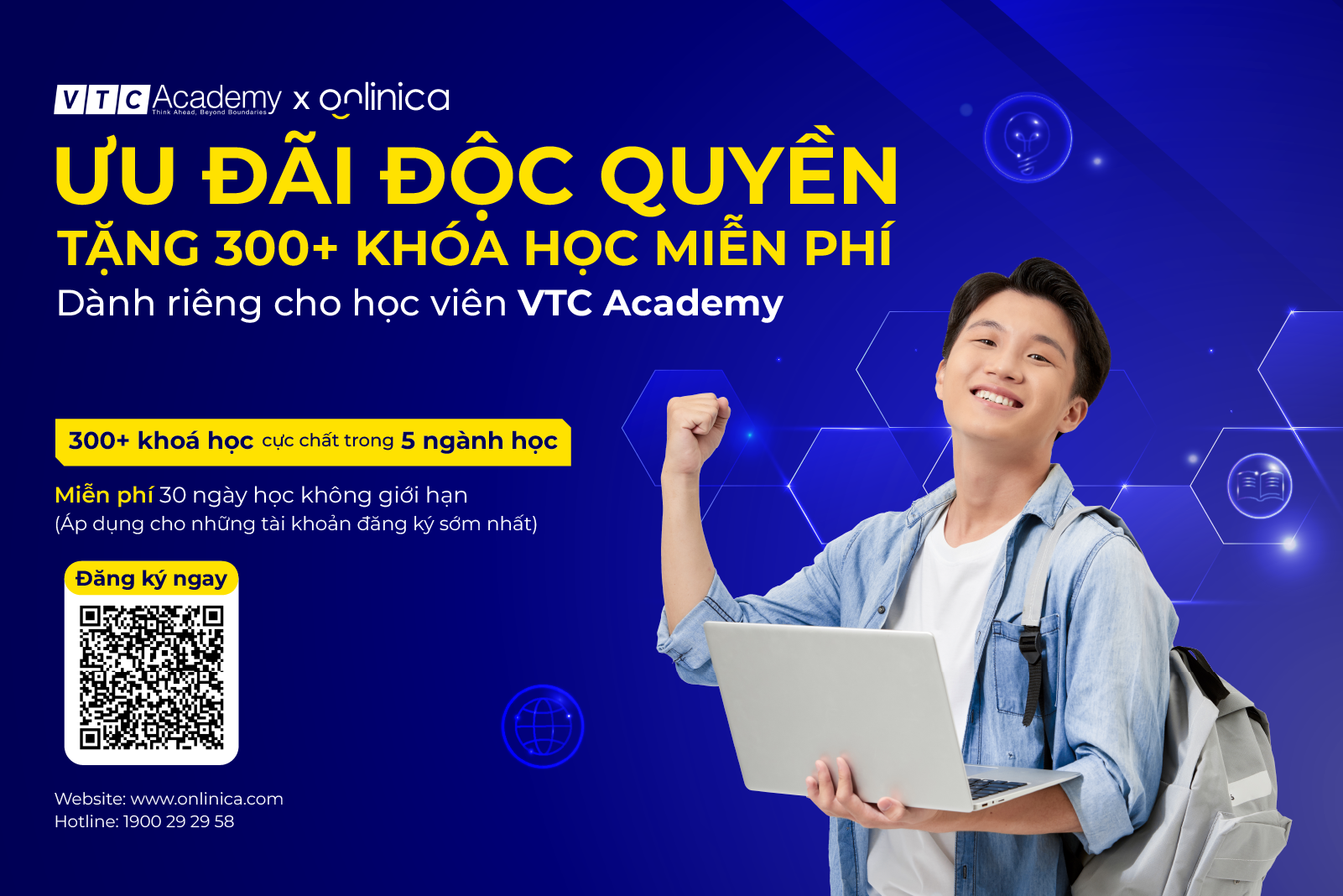 Ưu đãi độc quyền từ Onlinica: Tặng 300+ khóa học E-Learning miễn phí dành riêng cho học viên của VTC Academy
