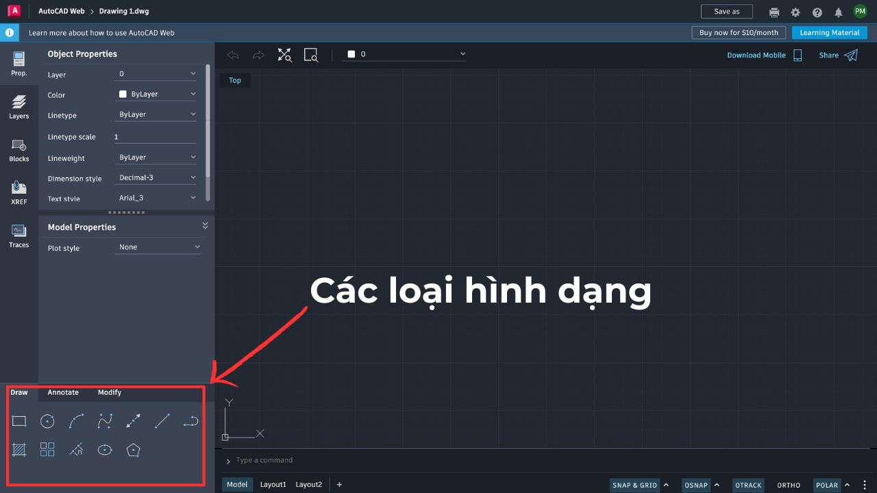 autocad-co-nhieu-dang-hinh-hoc-phong-phu