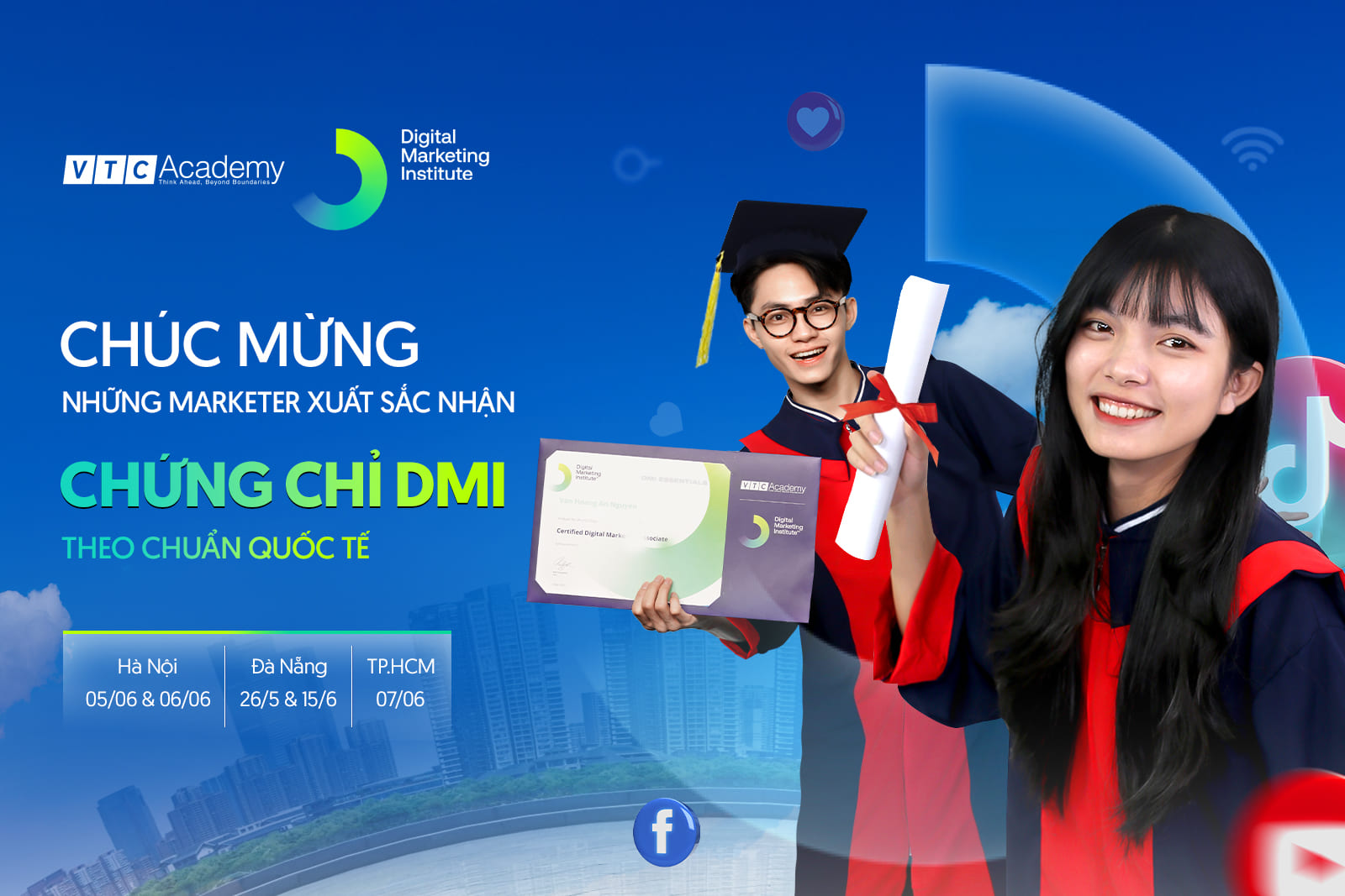 Lễ vinh danh học viên VTC Academy ngành Digital Marketing xuất sắc nhận chứng chỉ DMI Quốc tế