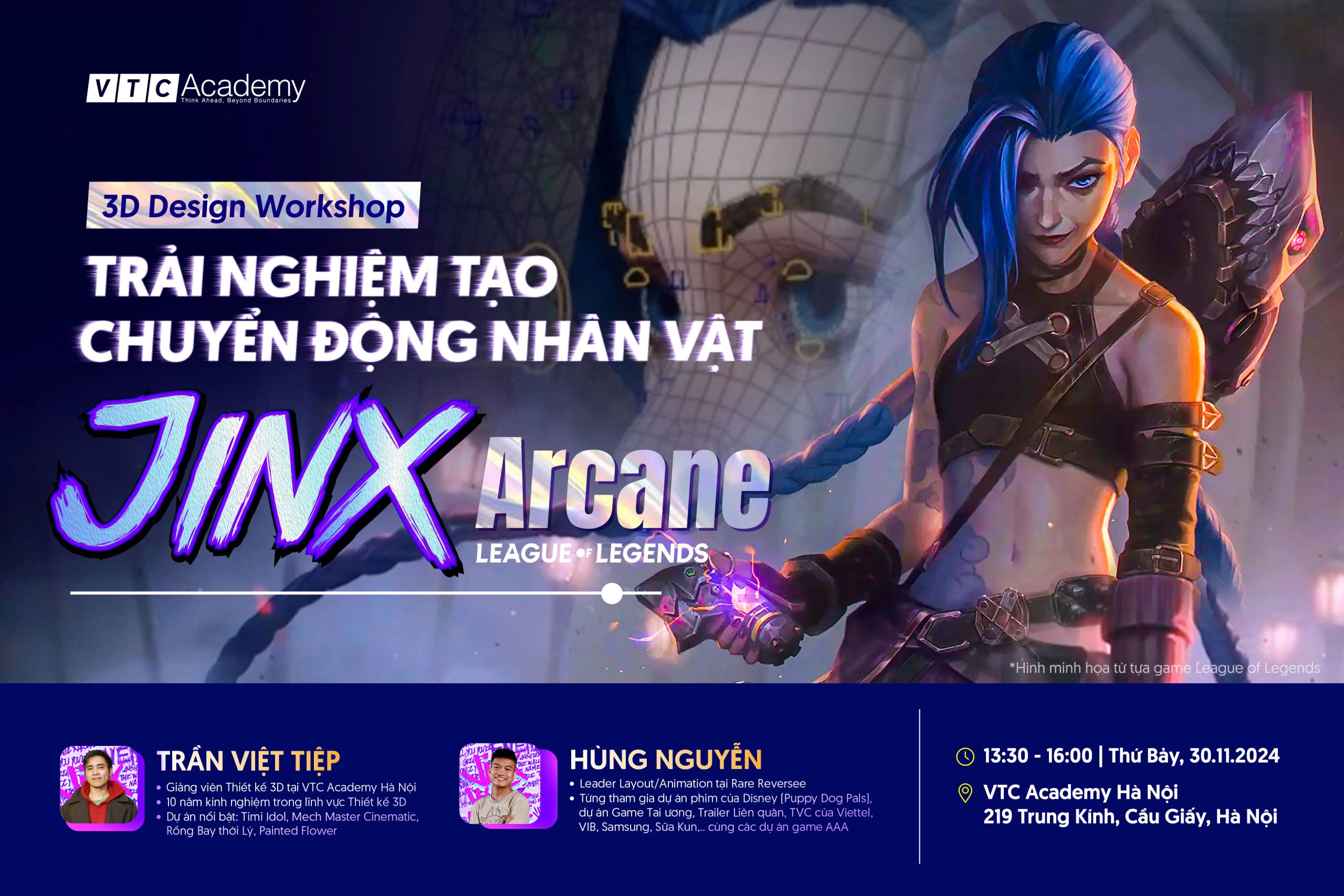 3D Design Workshop: Trải nghiệm tạo chuyển động nhân vật Jinx (Arcane)