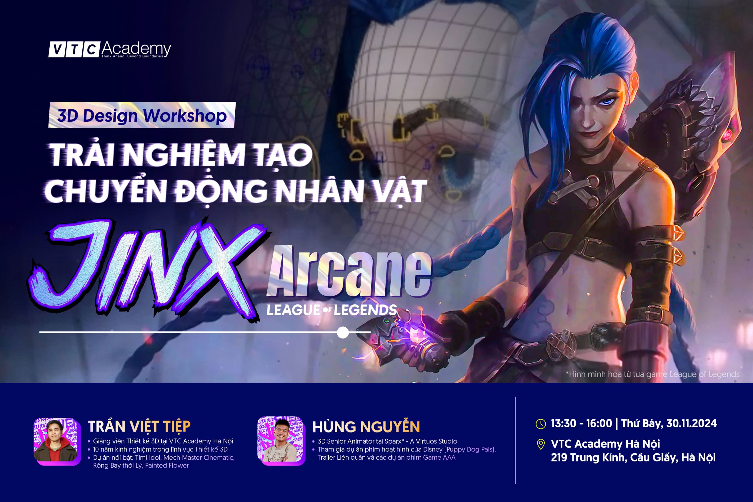 3D Design Workshop: Trải nghiệm tạo chuyển động nhân vật Jinx (Arcane)