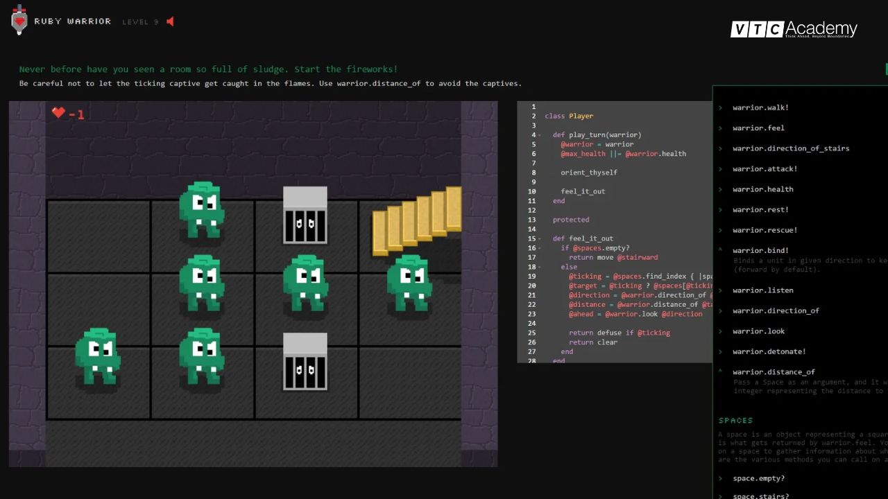 Ruby Warrior - Chiến đấu để học Ruby