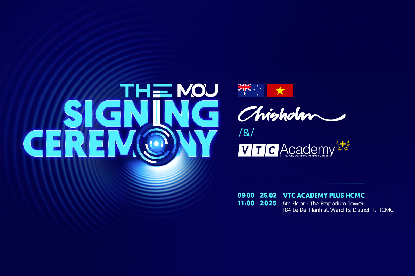 The MOU Signing Ceremony: Lễ ký kết hợp tác giữa VTC Academy Plus và Chisholm – Hệ thống đào tạo nhân lực hàng đầu nước Úc