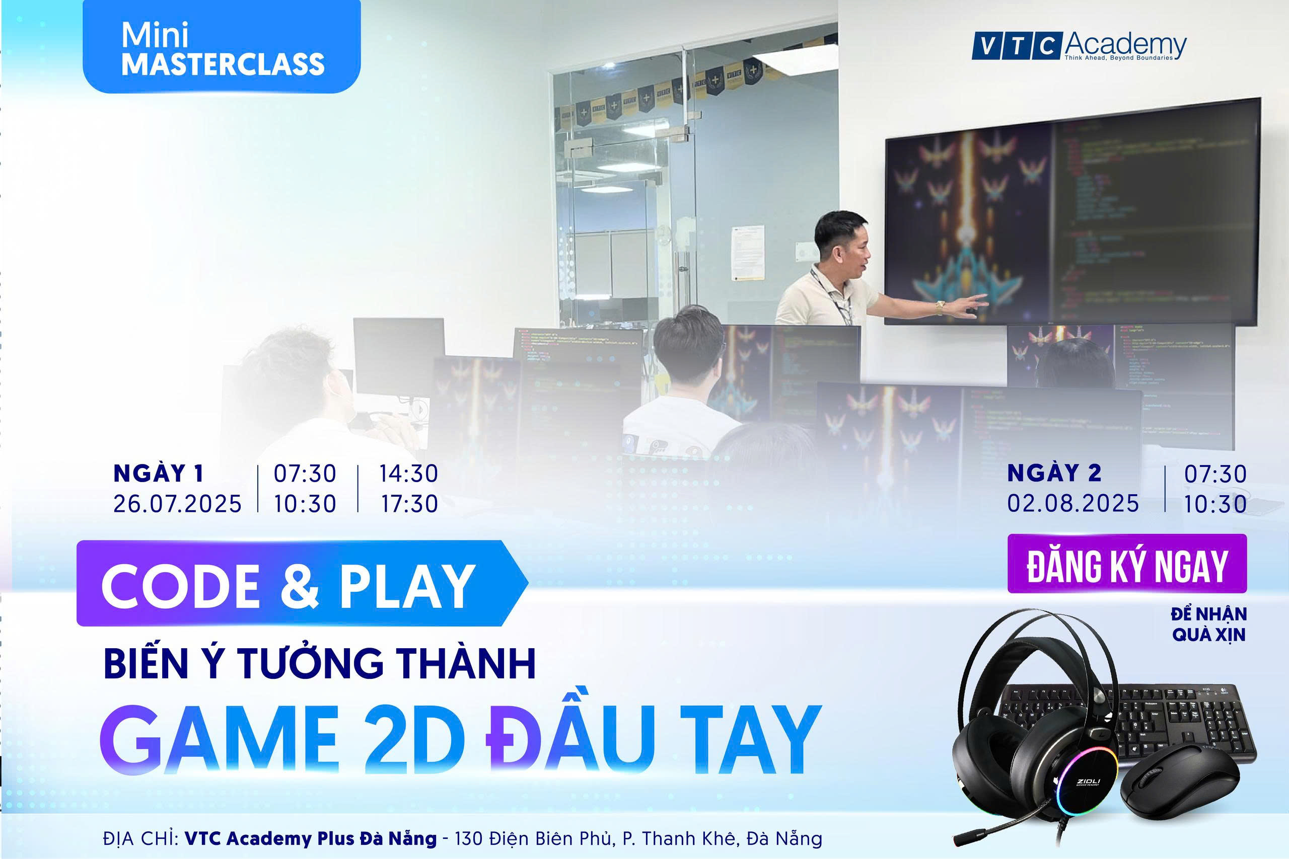 Mini Masterclass “Code & Play: Biến ý tưởng thành game 2D đầu tay”