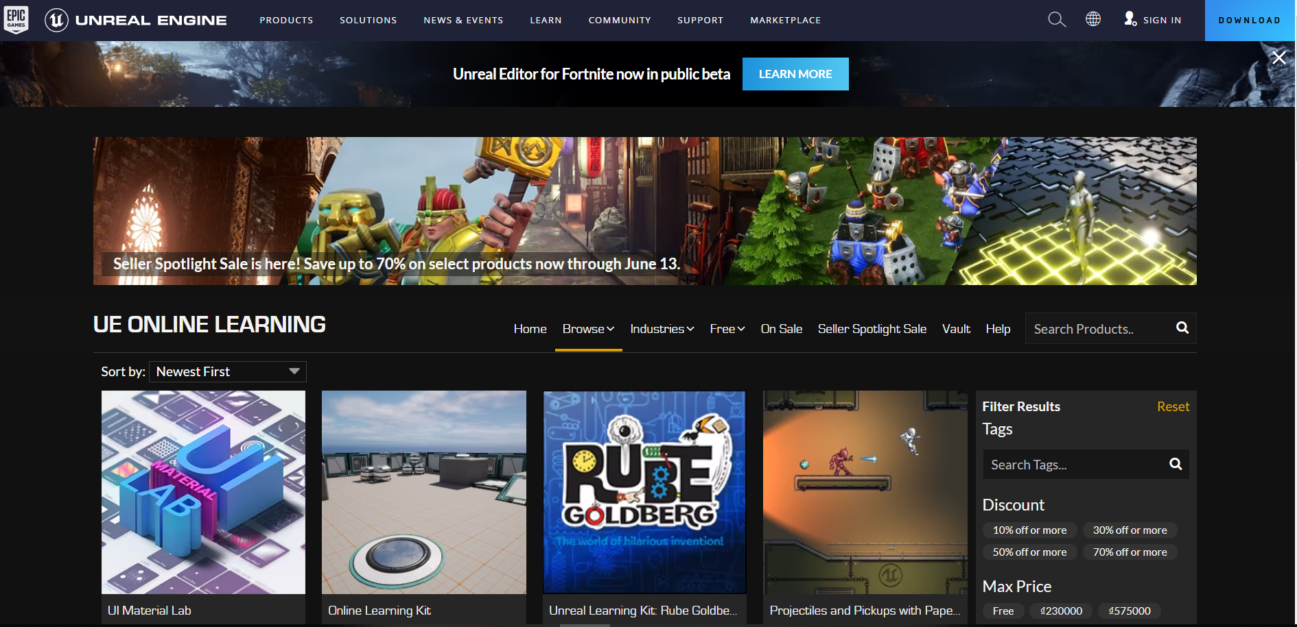 Unreal-Online-Learning