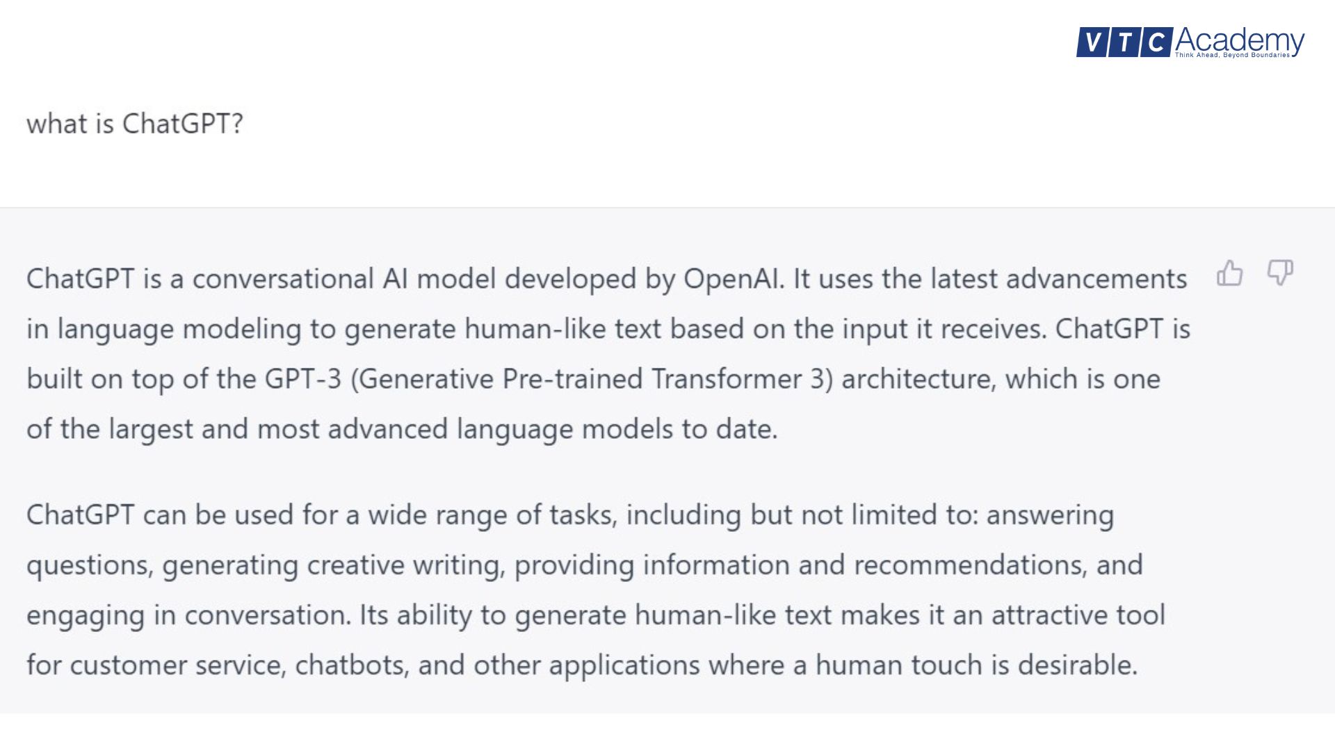 chatgpt trả lời chatgpt là gì