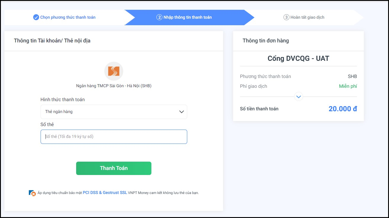 điền thông tin thanh toán đăng ký nguyện vọng đại học