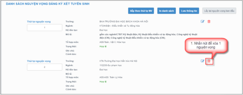 thời gian thay đổi nguyện vọng 2024